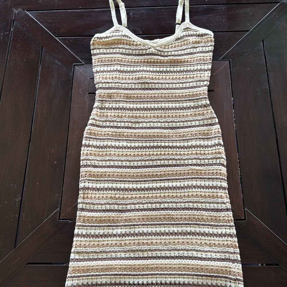 NWT Olive + Oak Crochet Slip Bodycon SunDress Lined Summer Sexy Retro Boho Sz M - Picture 7 of 14